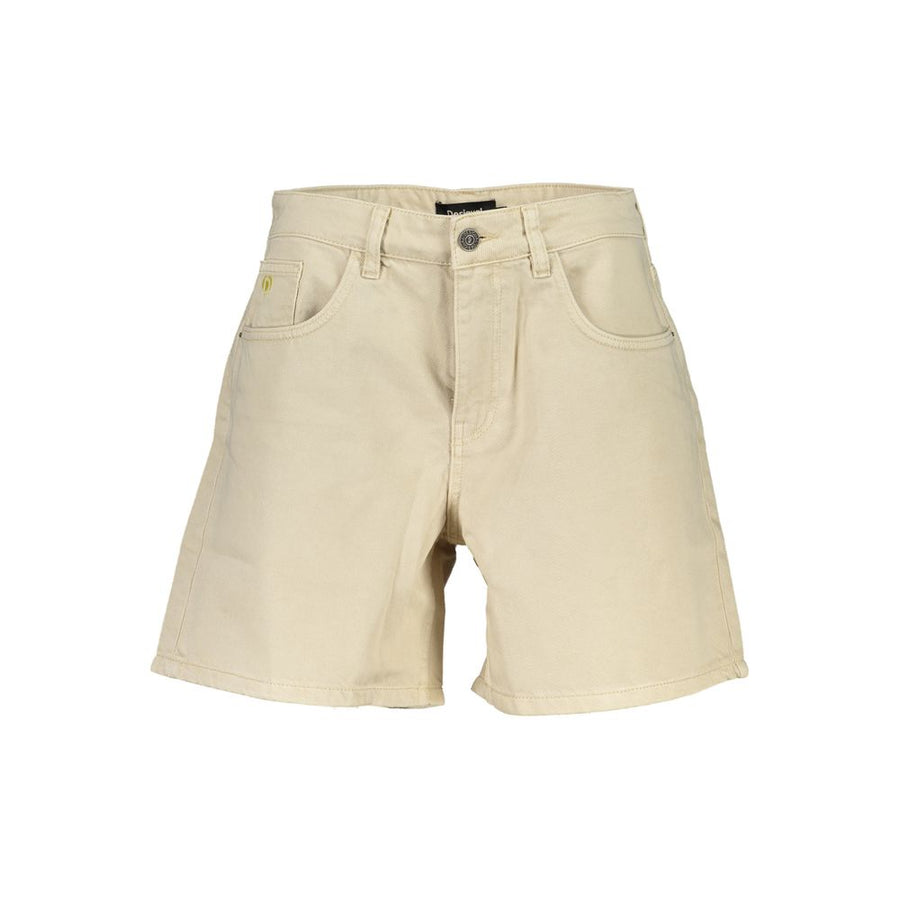 Beige Cotton Women Short