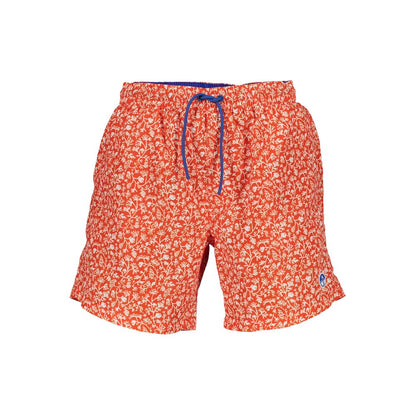 Red Polyester Men's Swim Boxer