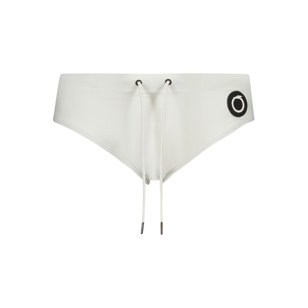 White Polyamide Men's Swim Briefs