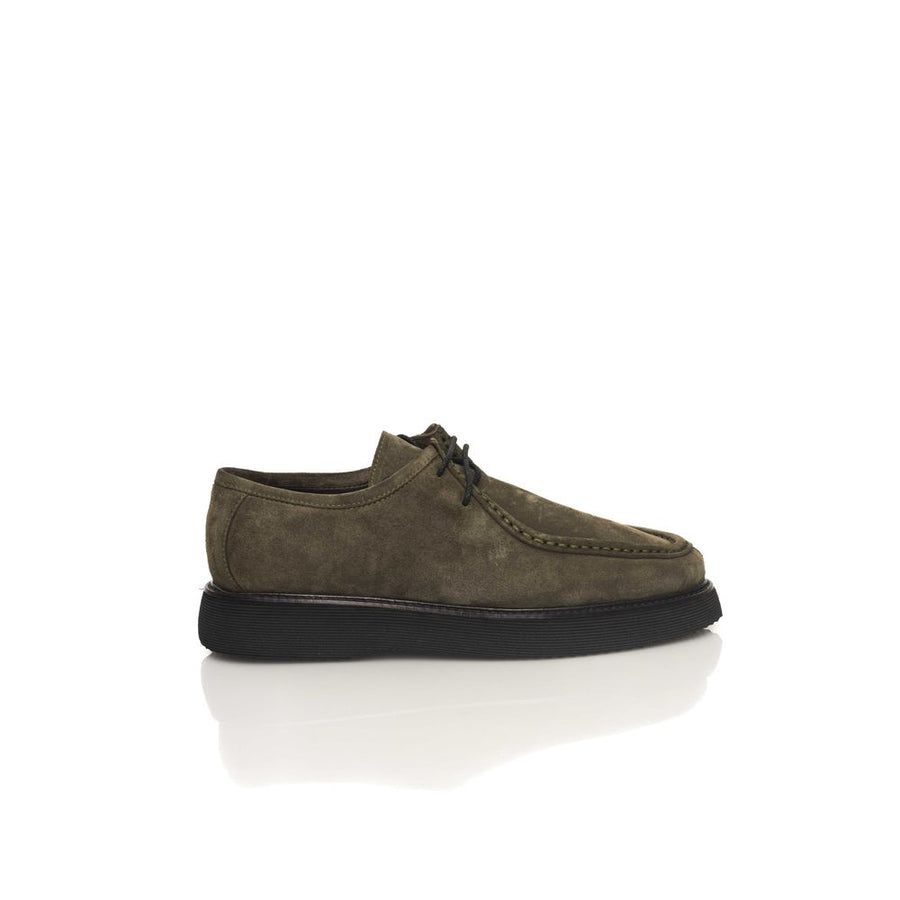 Green Calfskin Men Derby Shoe