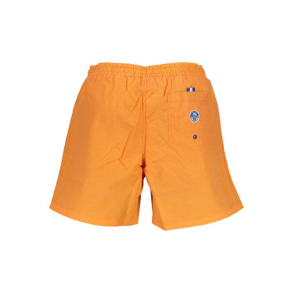 Arancione Polyester Men Swim Trunk