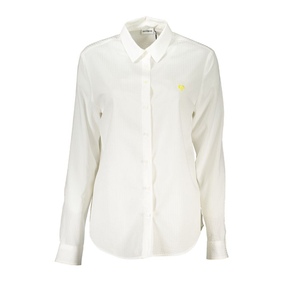 White Viscose Women Shirt