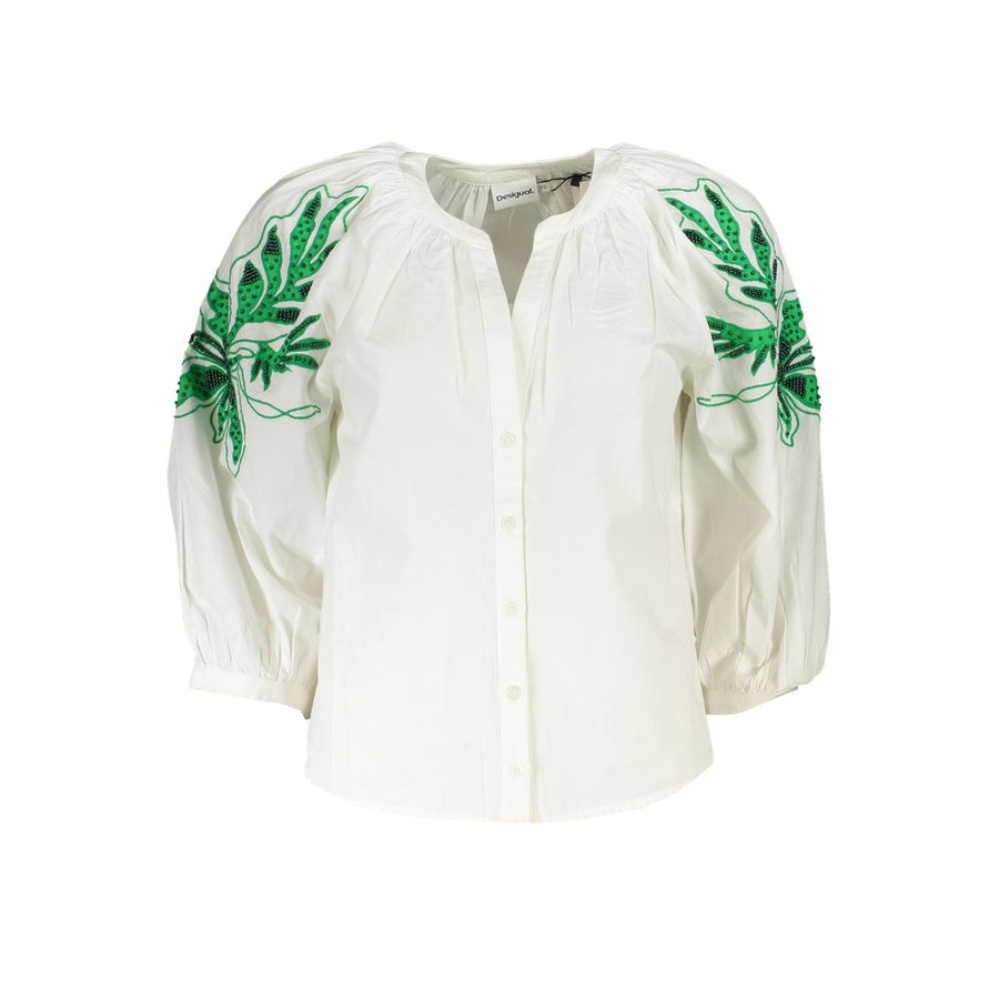 Bianco Polyester Women Shirt