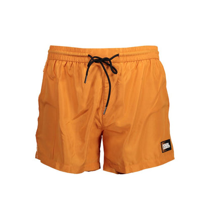 Arancione Polyester Men's Swim Boxer