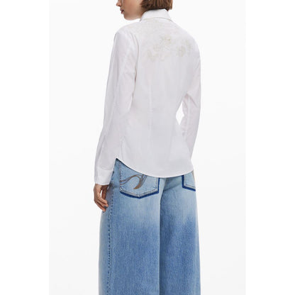 White Cotton Women Shirt