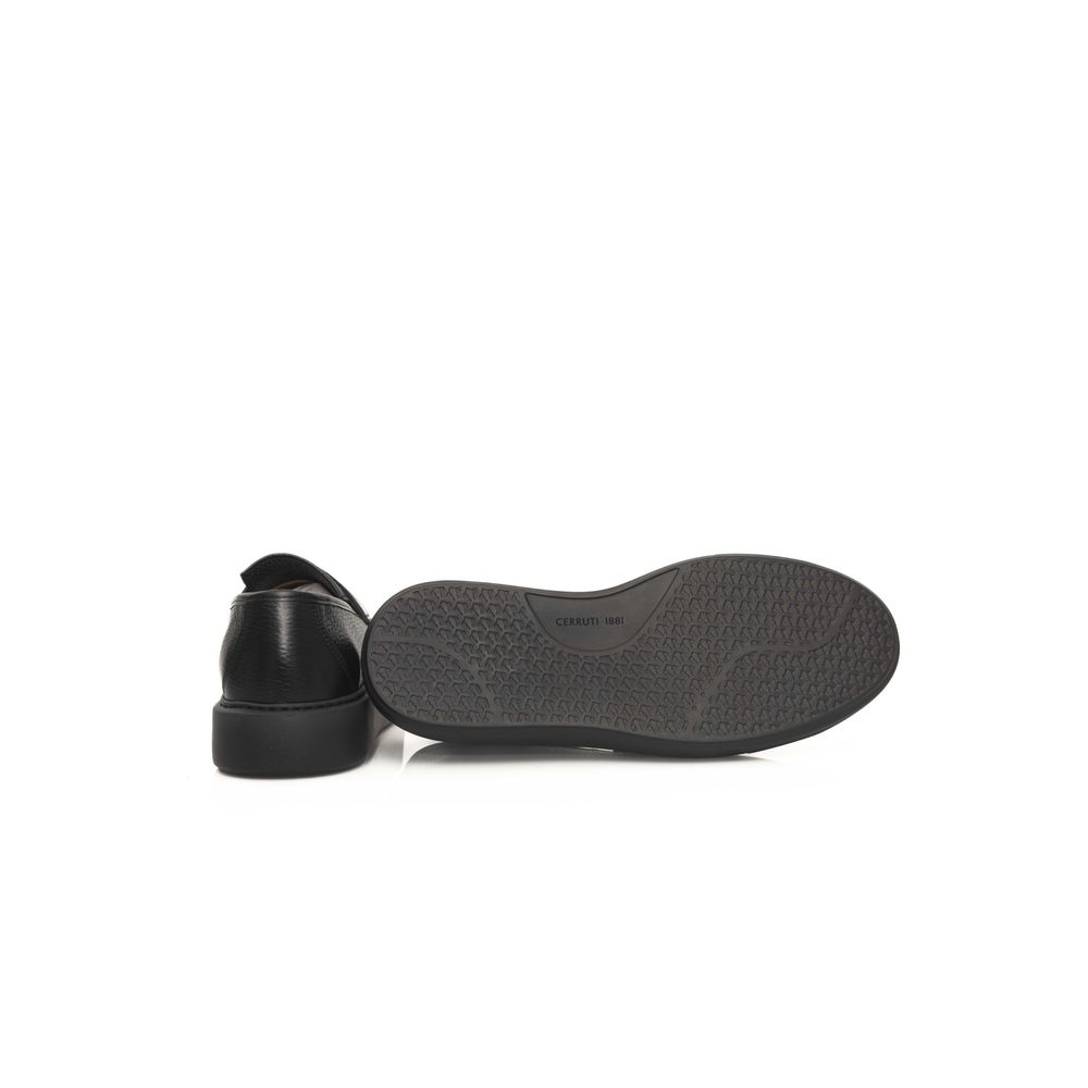 Black Leather Men Loafer