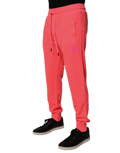 Neon Red Cotton Jogger Men Sweatpants Pants