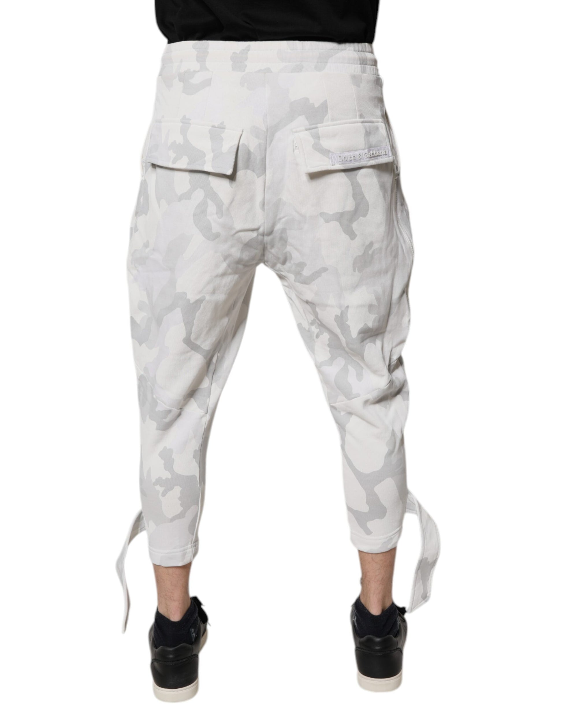 White Camouflage Cargo Jogger Sweatpants Pants