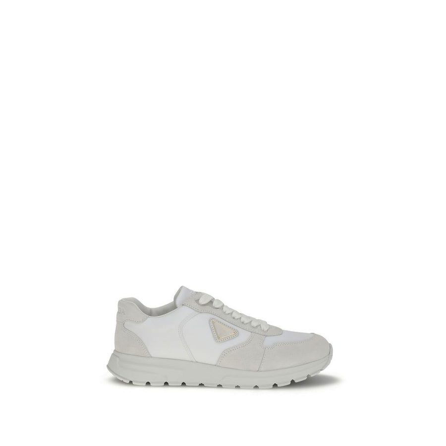 White Recycled Polyamide Athletic Sneakers
