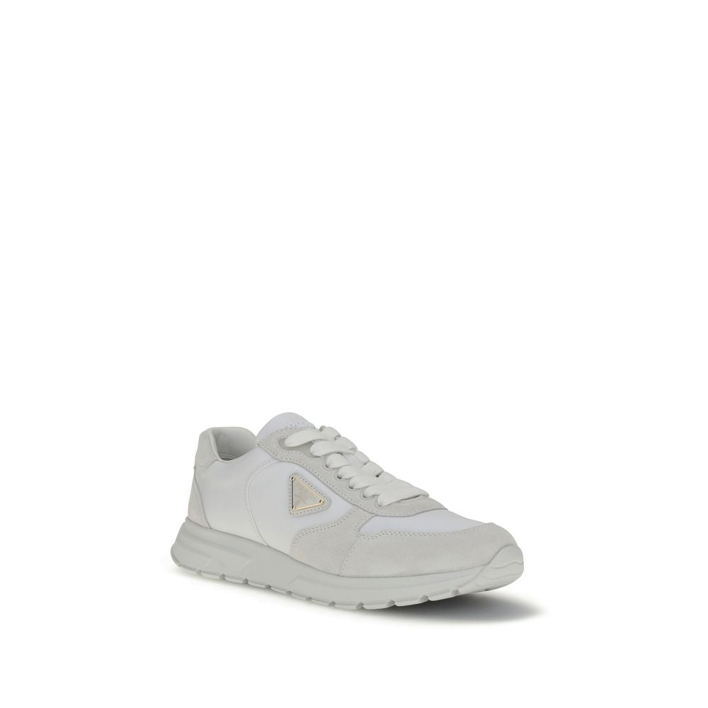 White Recycled Polyamide Athletic Sneakers