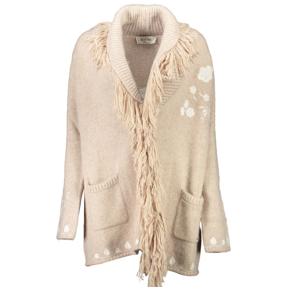 Beige Polyamide Women Cardigan