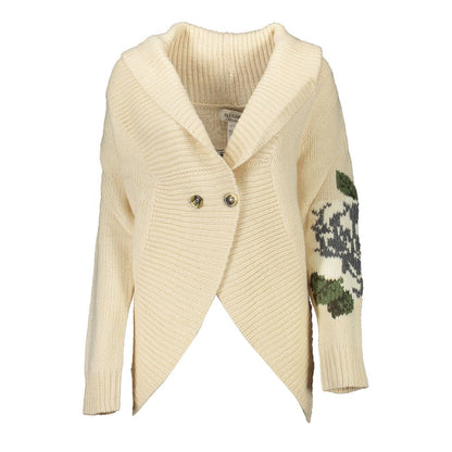 Beige Acrylic Women Cardigan