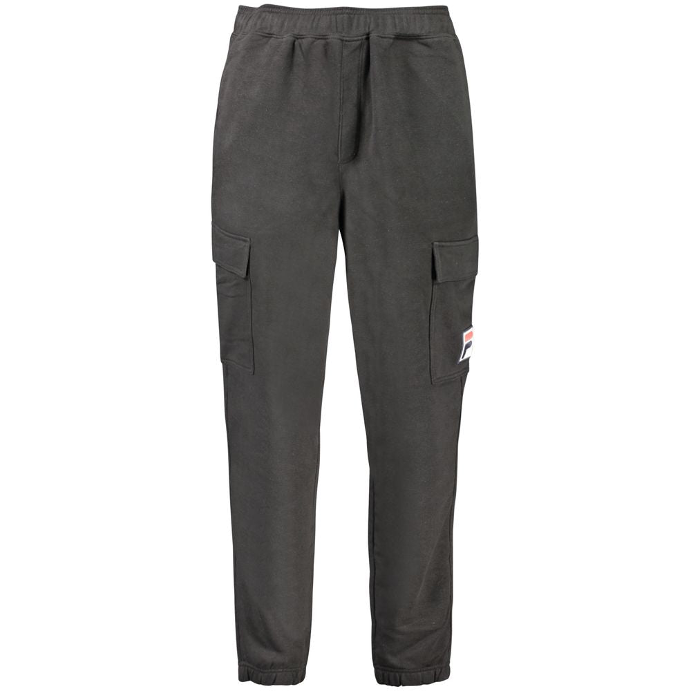 Black Cotton Men Track Pant