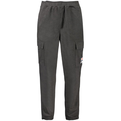 Black Cotton Men Track Pant