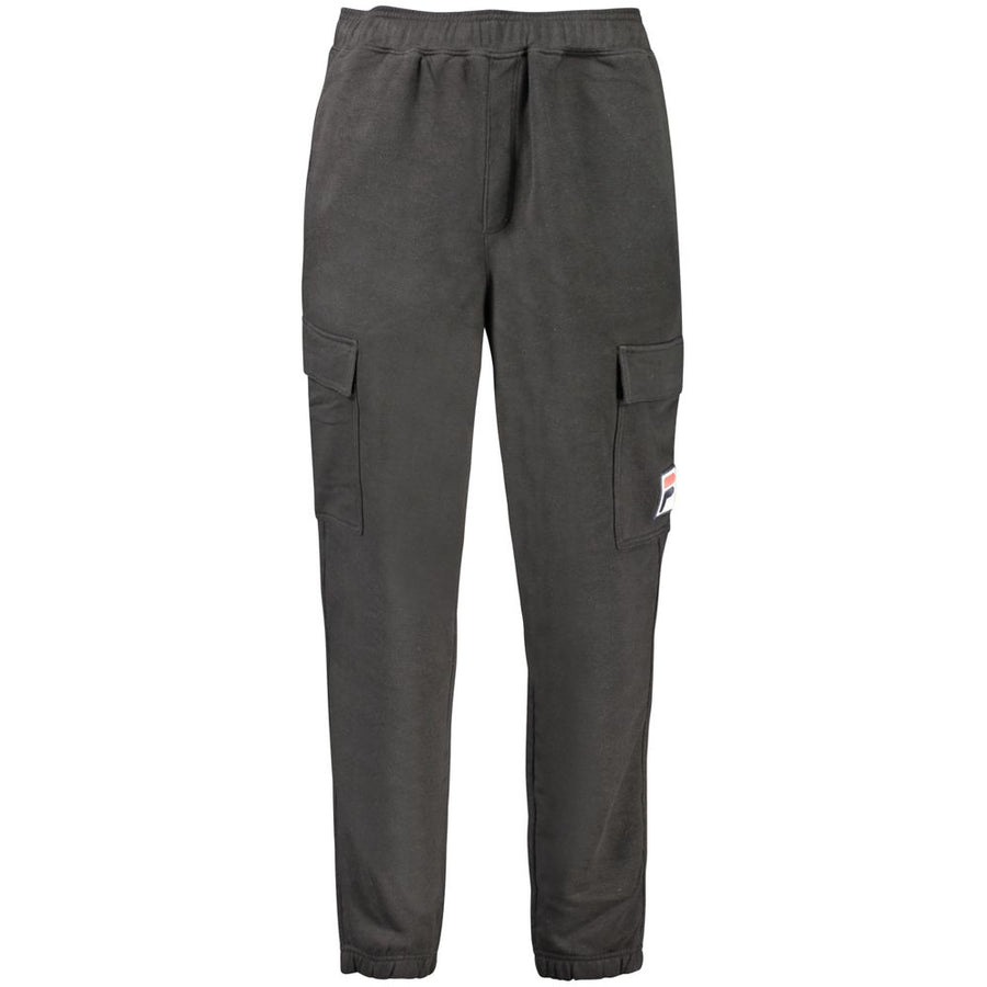 Black Cotton Men Track Pant