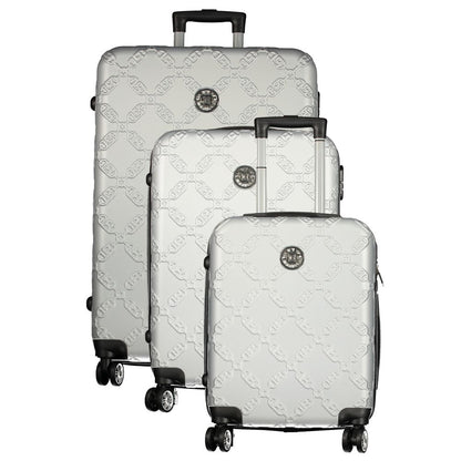 Argento Poliuretano Women's Travel Trolley Set