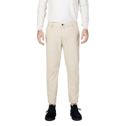 Beige Nylon Casual Pants