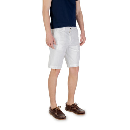 White Cotton Bermuda Shorts