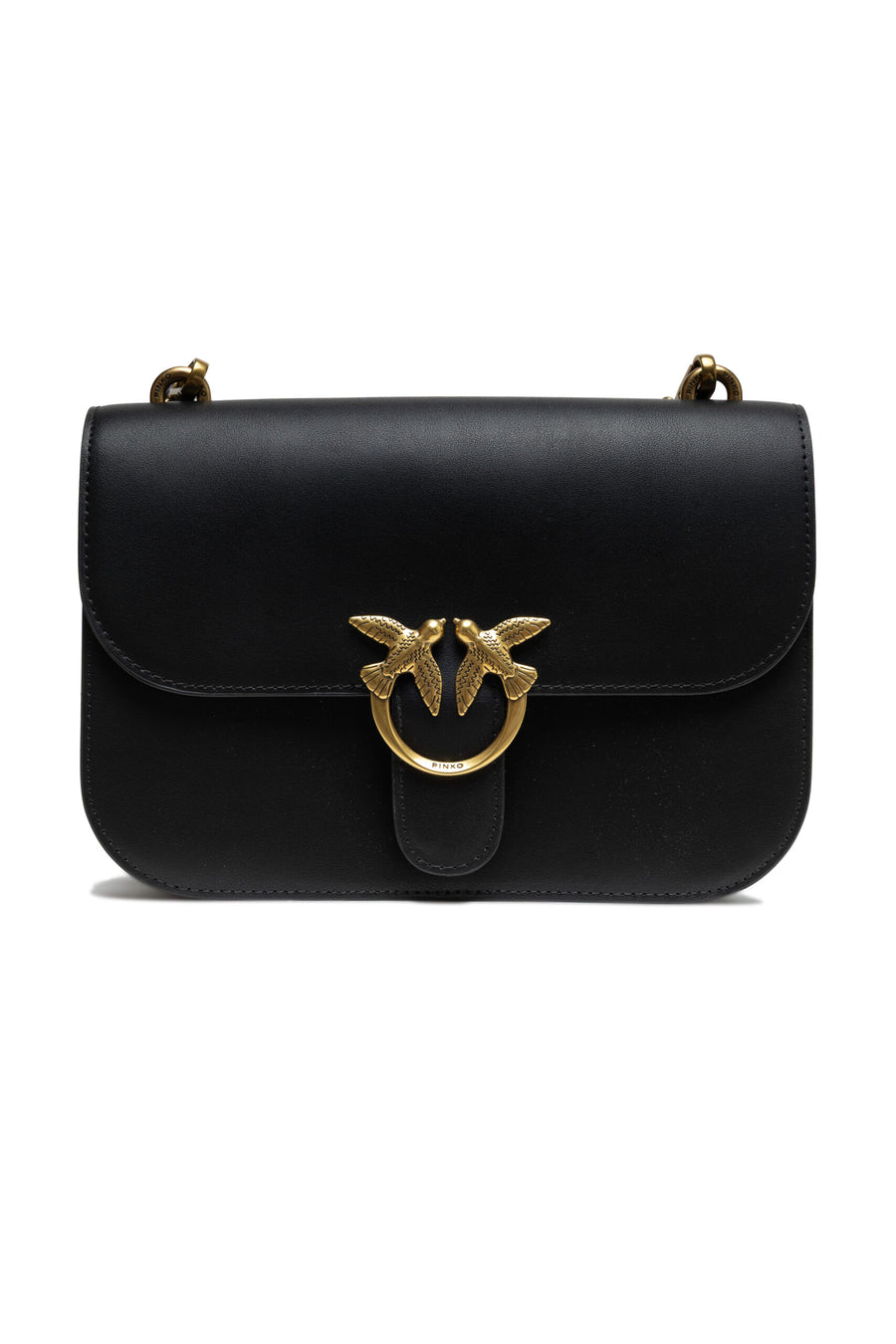 Black Leather Love Bell Classic Shoulder Bag