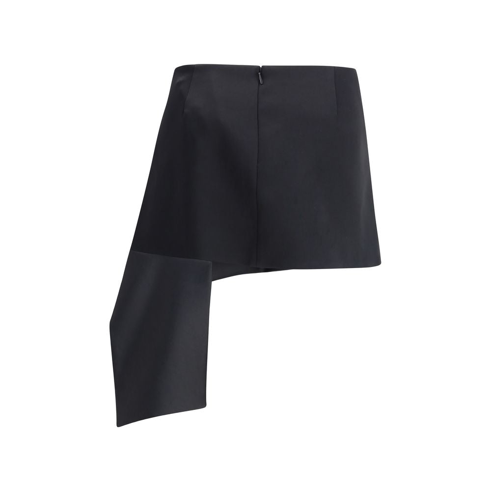 Black Triacetate Mini Skirt