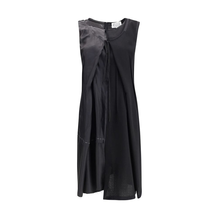 Black Acetate Casual Dress
