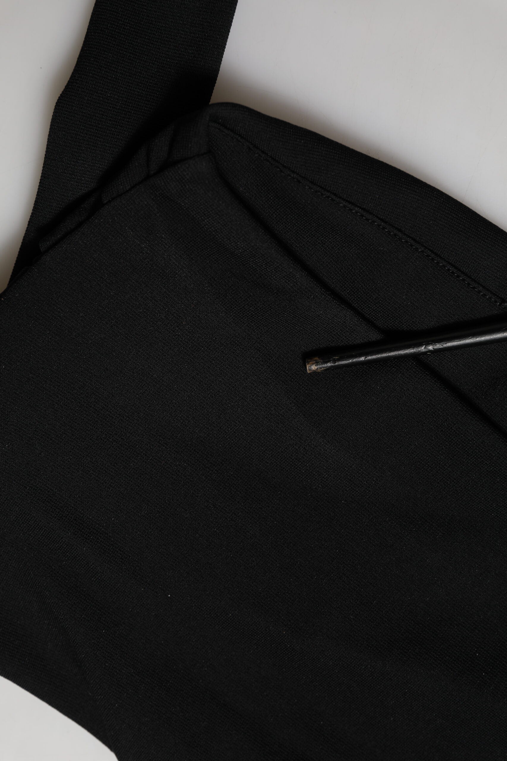 Black Viscose Halter Off Shoulder Cropped Top