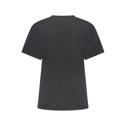 Black Cotton Women T-Shirt