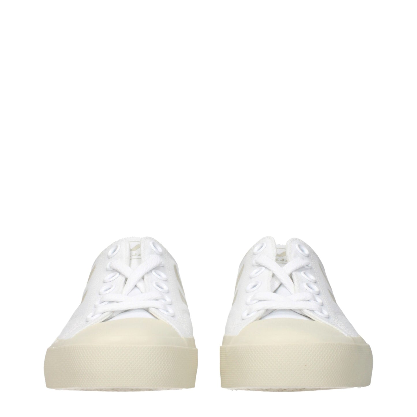White Fabric Low Top Sneakers