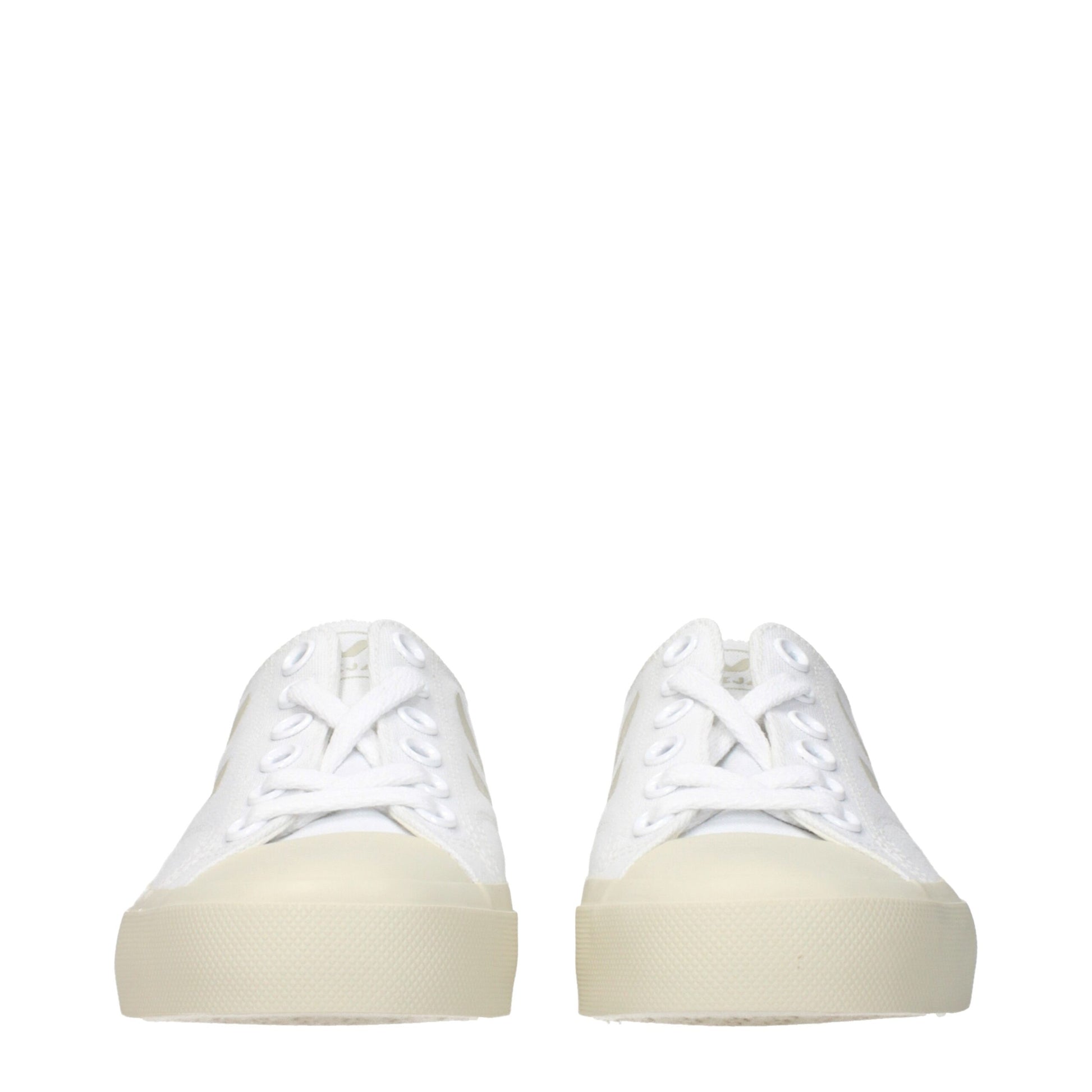 White Fabric Low Top Sneakers
