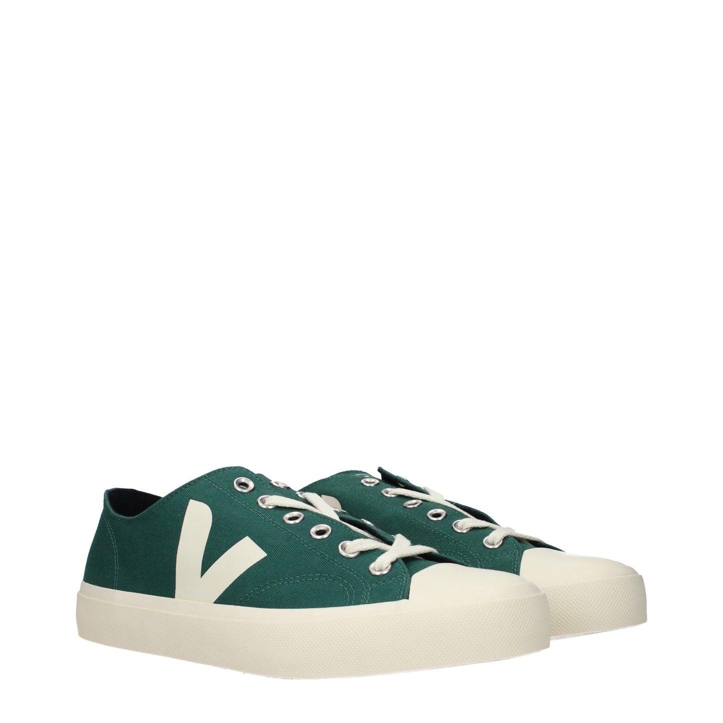 Green Fabric Low Top Sneakers