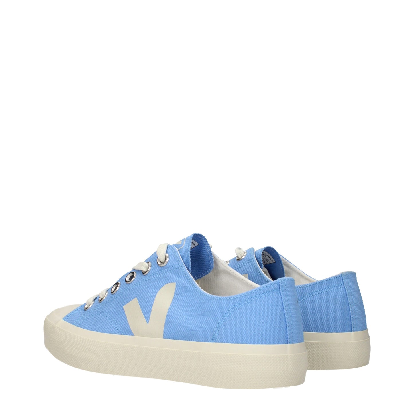 Light Blue Fabric Low Top Sneakers
