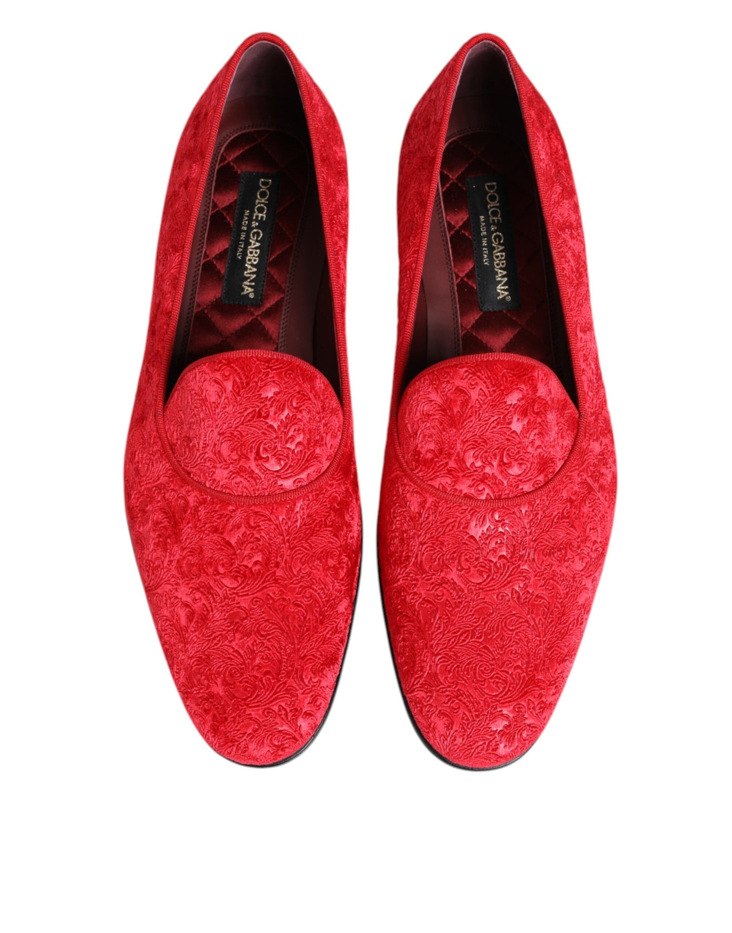Red Jacquard Loafers Formal Men Dress Shoes