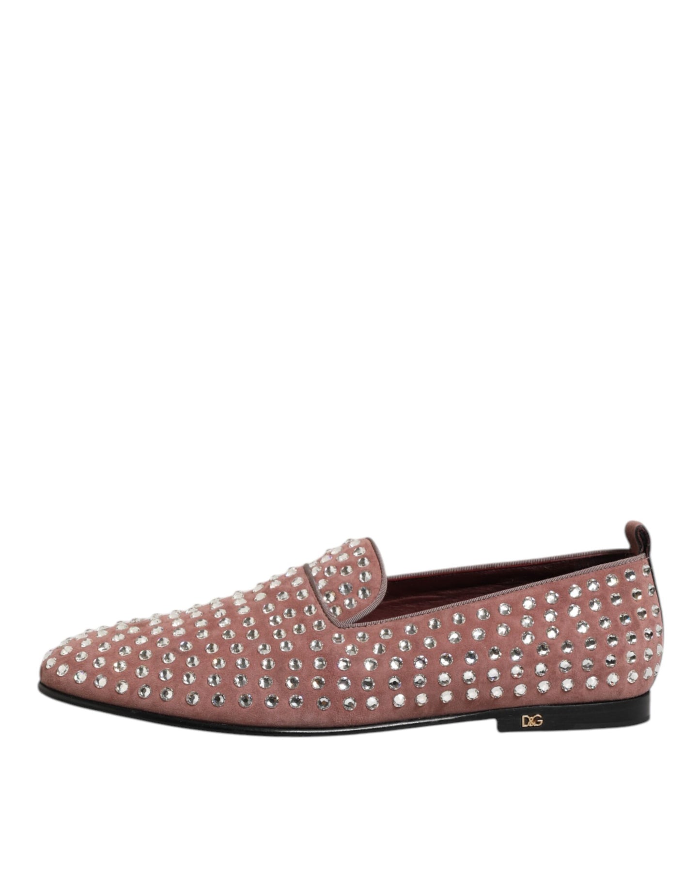 Pink Suede Crystals Loafers Men Dress Shoes