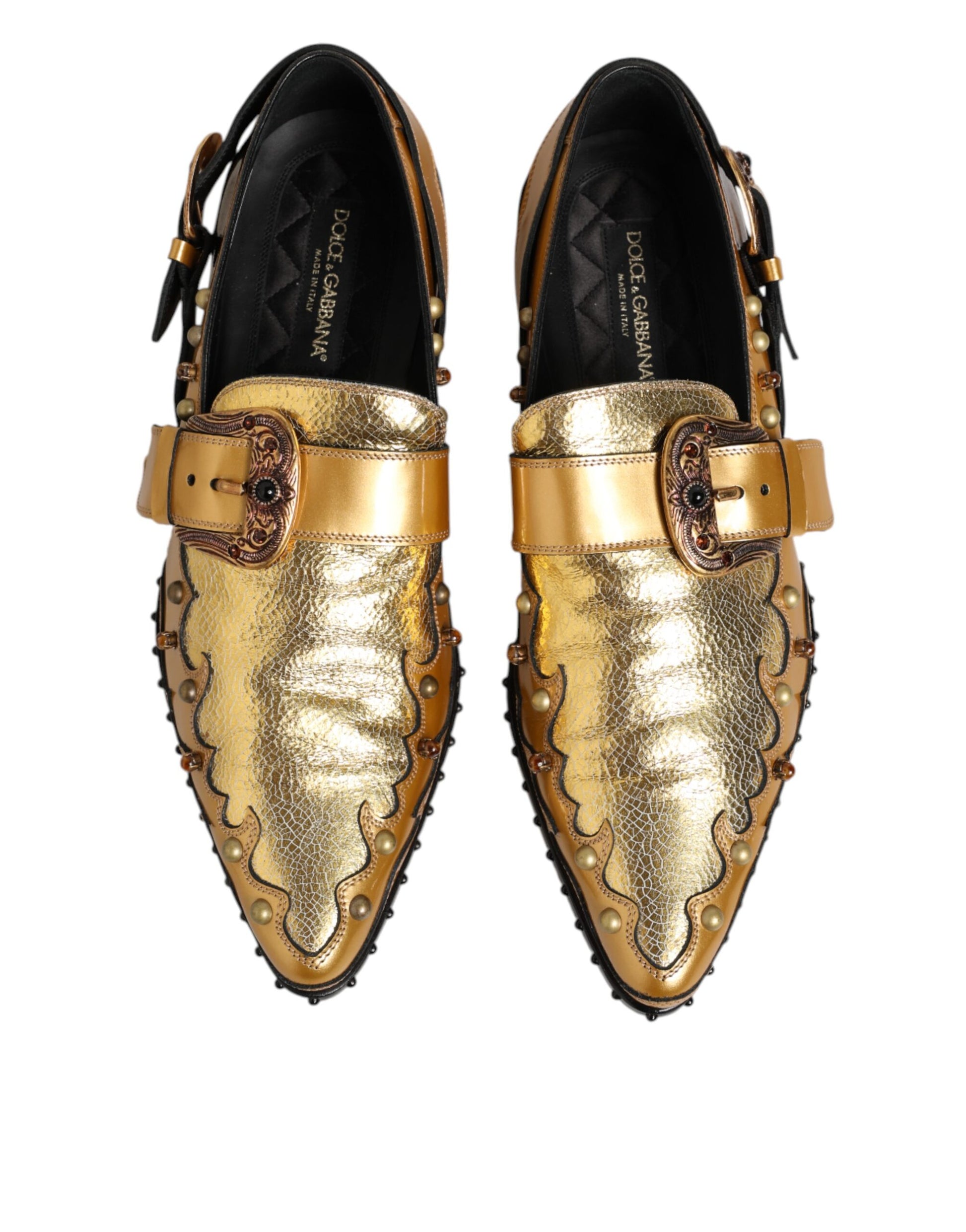 Gold Leather MONK STRAP Dress Formal Shoes
