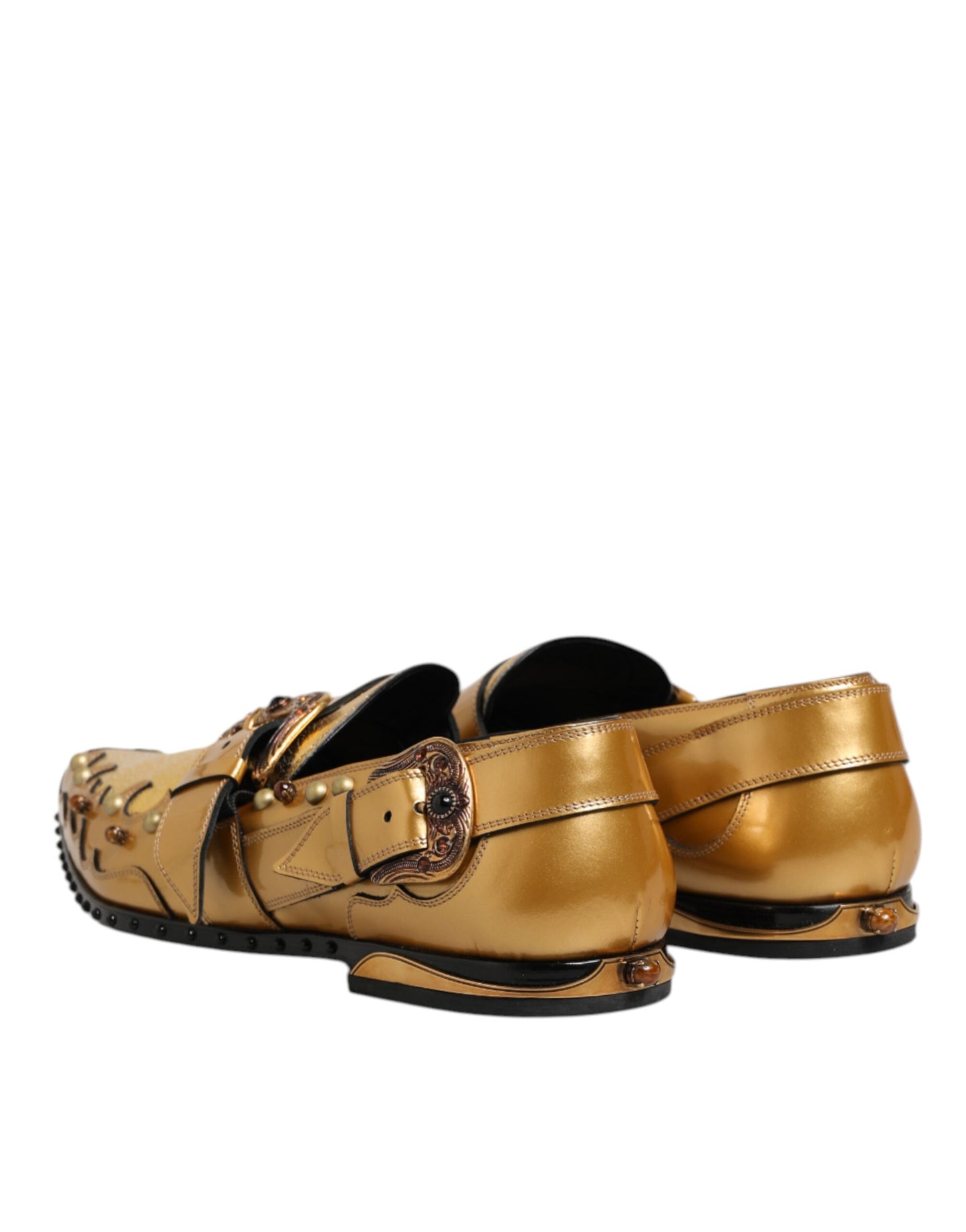 Gold Leather MONK STRAP Dress Formal Shoes