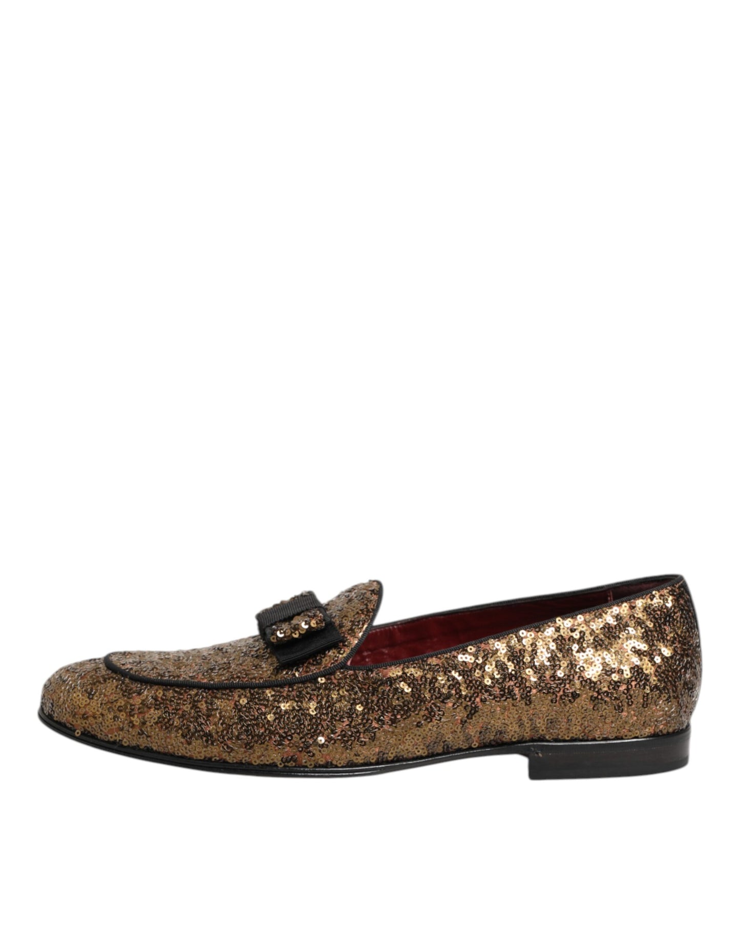 Gold Sequined Slip On Loafers Men Dress Shoes