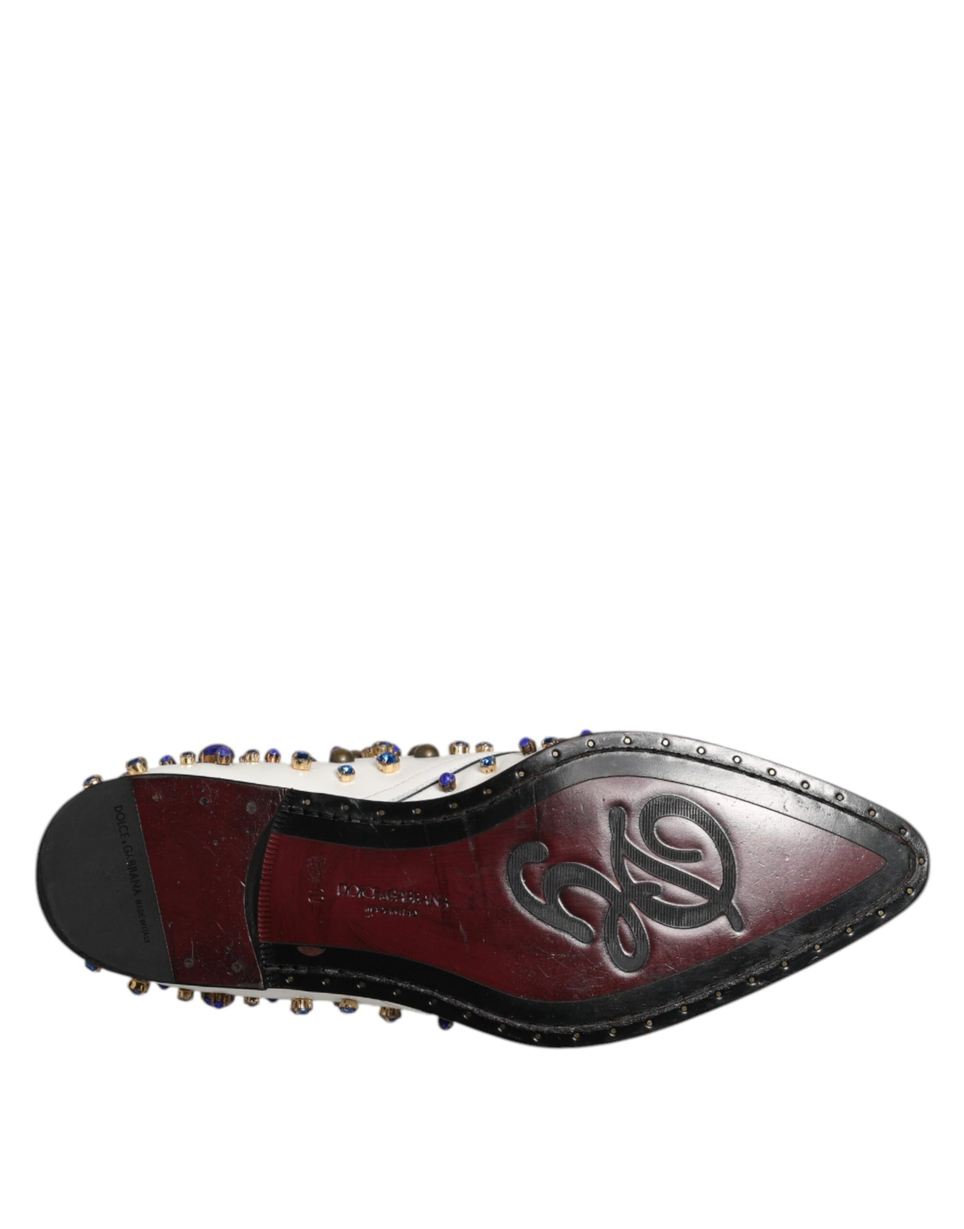 White Leather Crystals Embellished Dress  Shoes