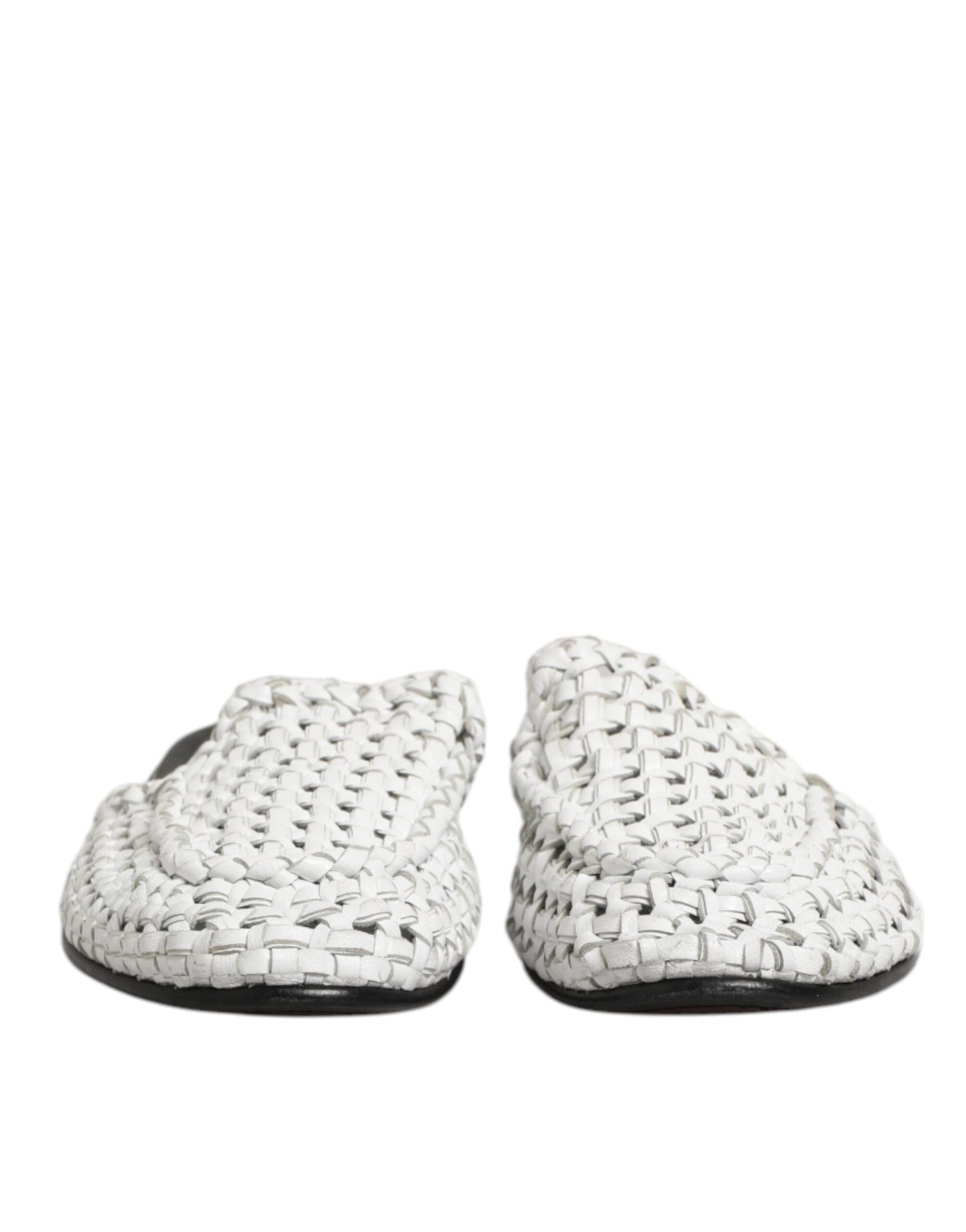 White Woven Slides MULES Men Sandals Shoes