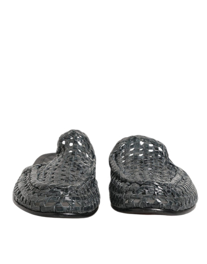 Blue Woven Slides MULES Men Sandals Shoes