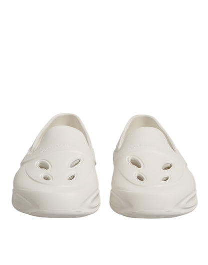 White Rubber Slides Low Top Sneakers Shoes