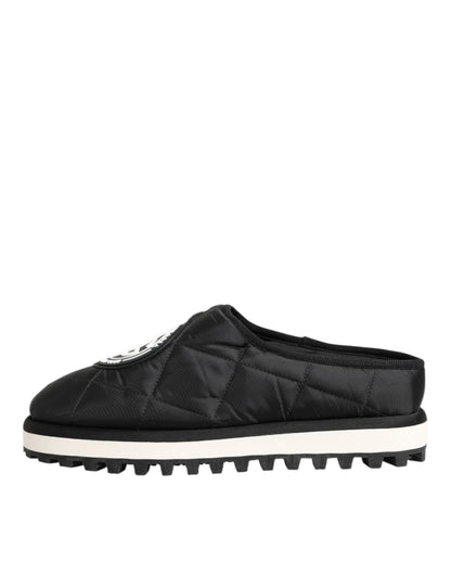 Black Nylon Low Top Slip On Sneaker Shoes