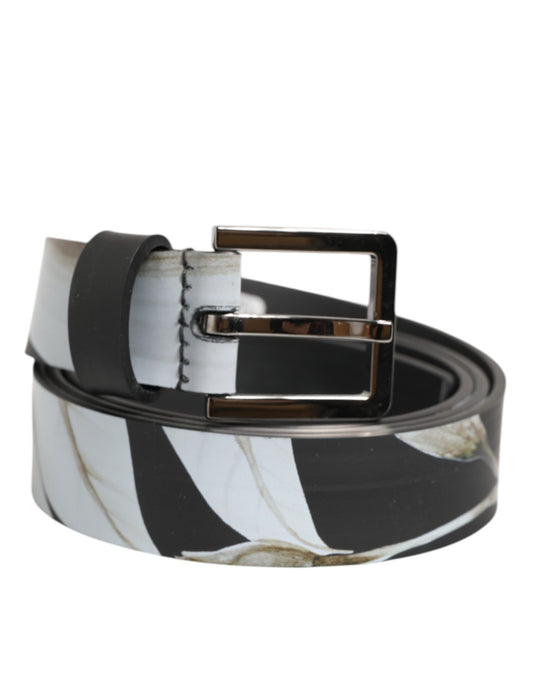 Multicolor PVC Floral Silver Buckle Men Belt