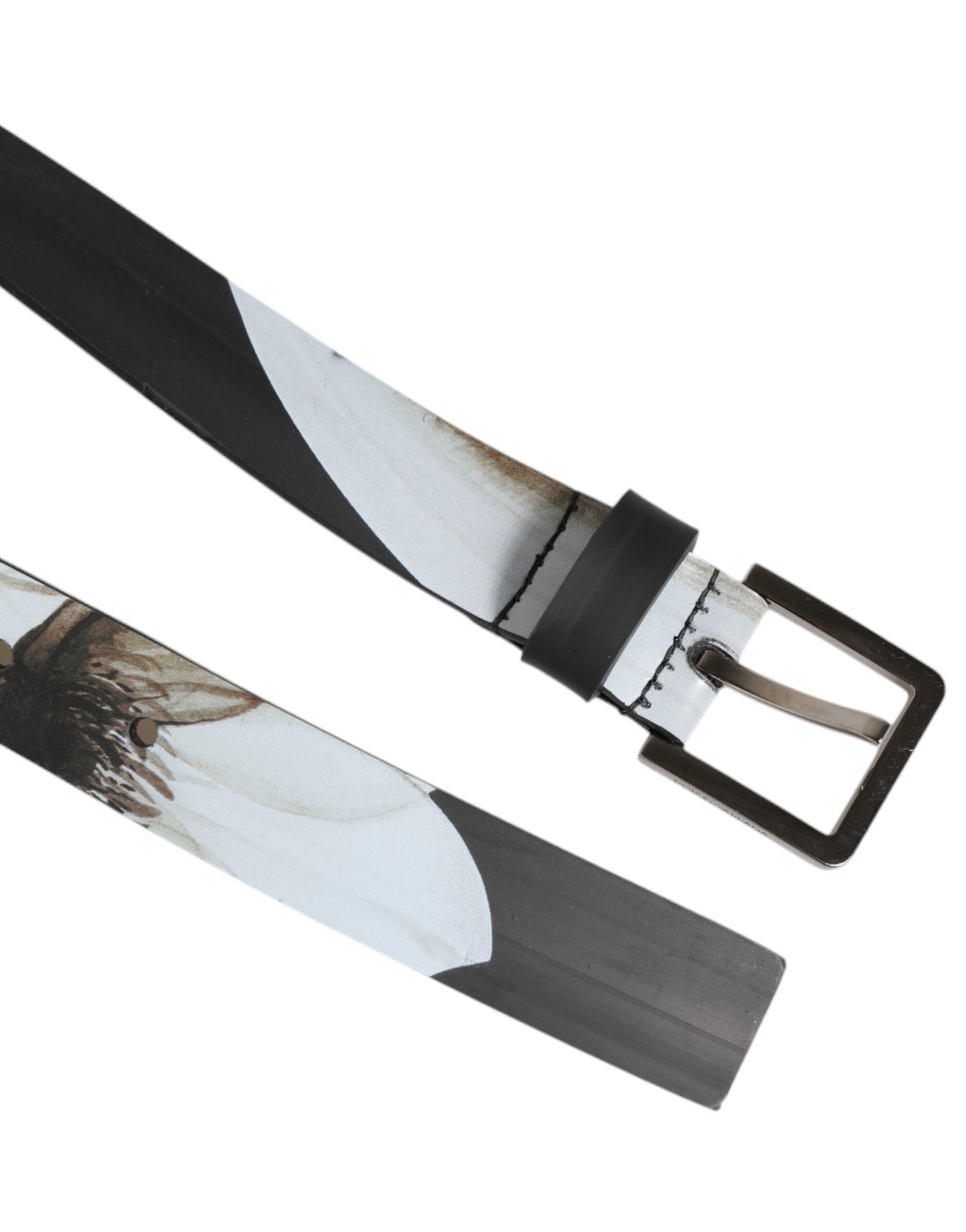 Multicolor PVC Floral Silver Buckle Men Belt