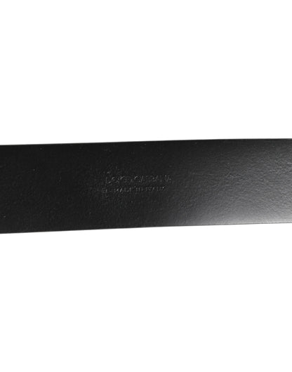 Black Leather Side Rings Brass Buckle Belt