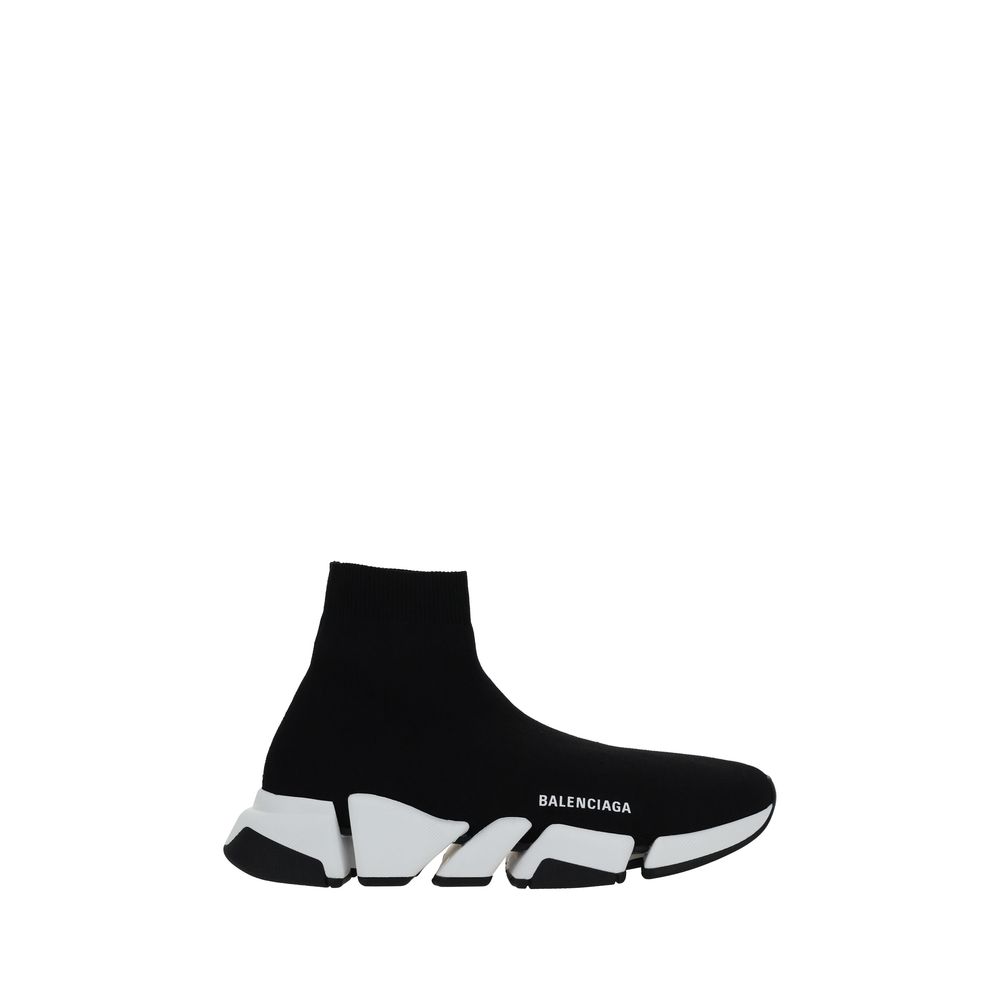Black Polyester Athletic Sneakers