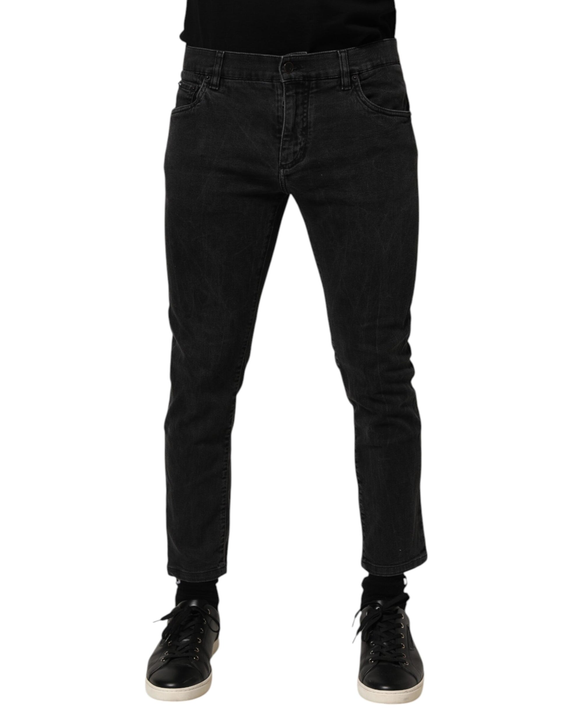Dark Gray Cotton Stretch Denim Trouser Jeans