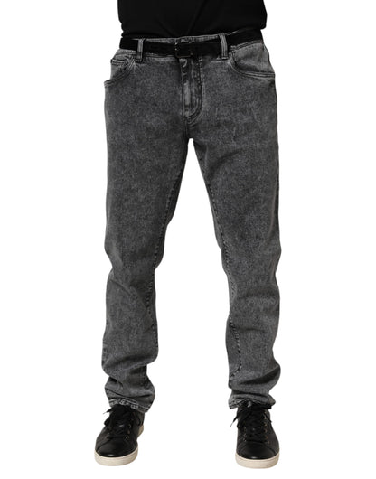 Gray Cotton Slim Fit Denim Trouser Jeans
