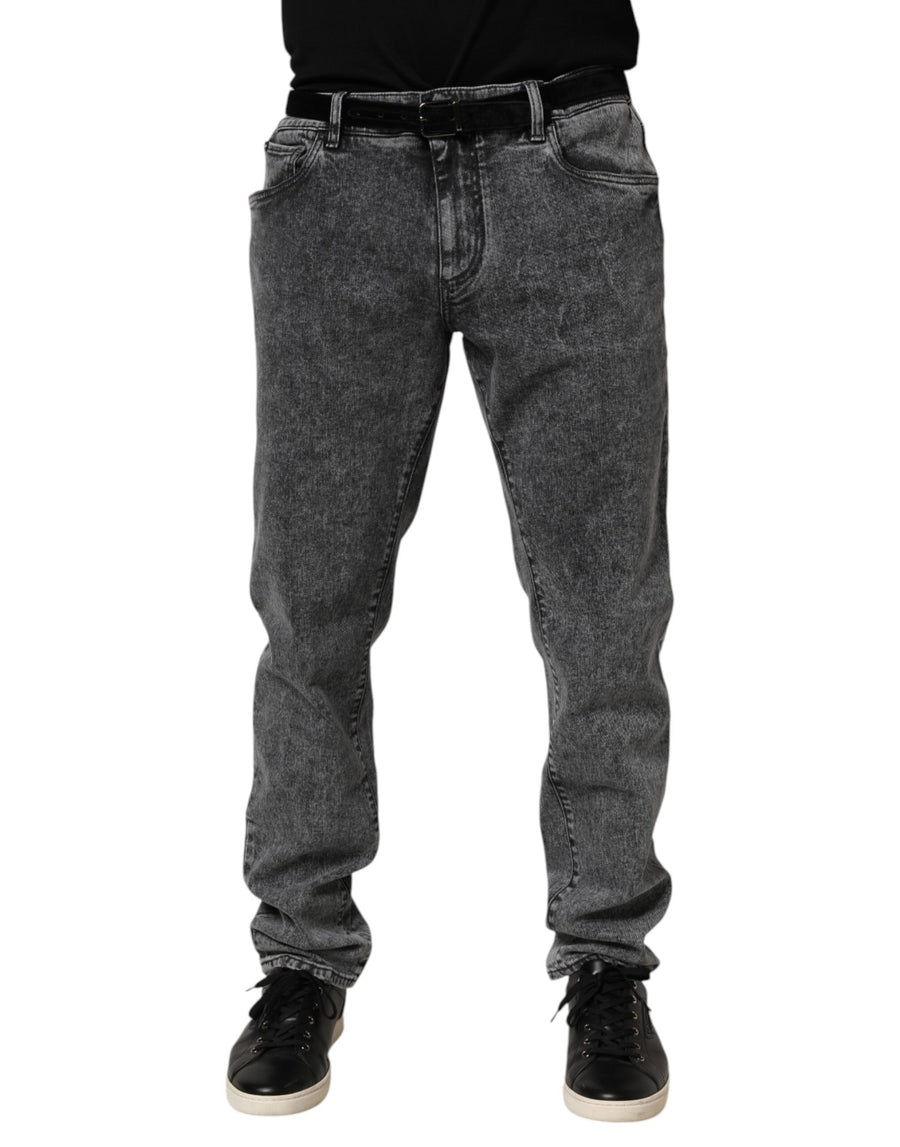 Gray Cotton Slim Fit Denim Trouser Jeans