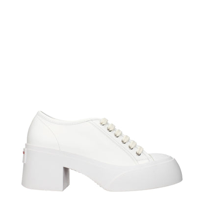 White Leather Platform Sneakers