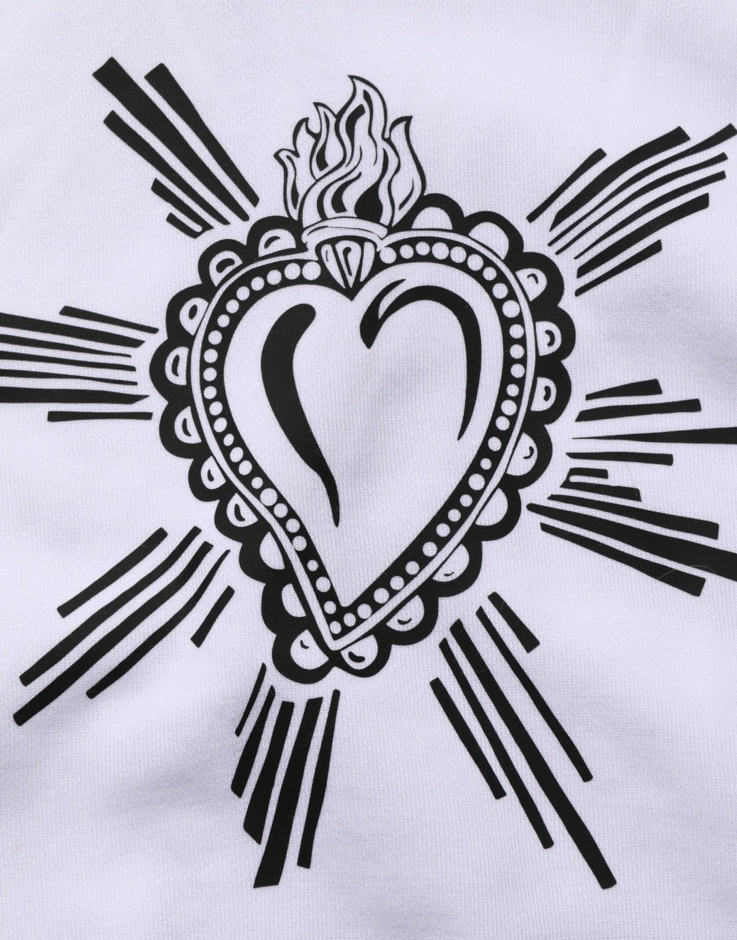 White Sacred Heart Hooded Sweatshirt Sweater